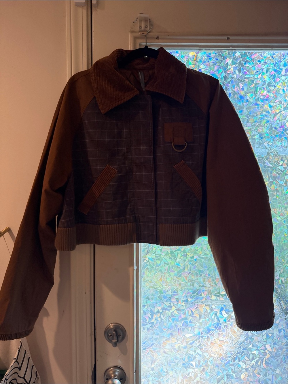 Anthropologie Brown Plaid Bomber Jacket - Women